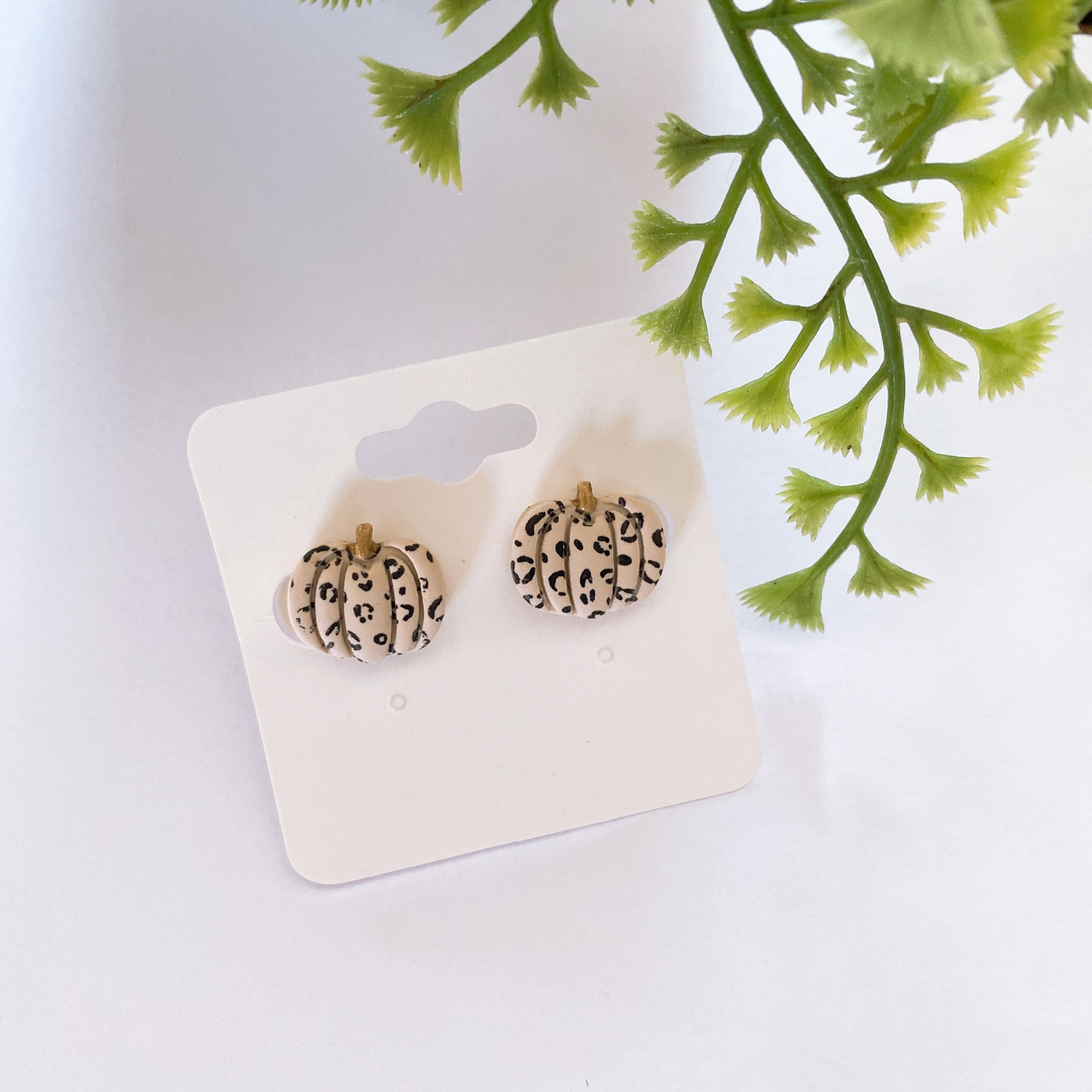 Leopard Pattern Pumpkin Clay Earring