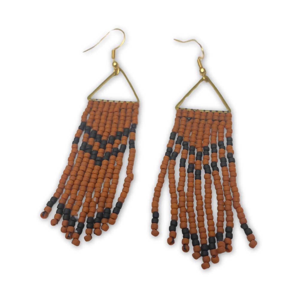 Pyramid Fringe Bead Earrings