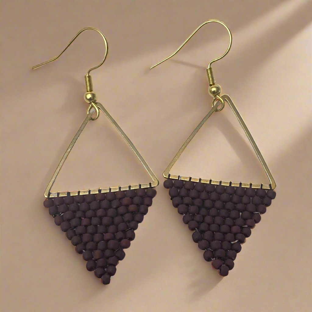 Large Pyramid Bead Earrings