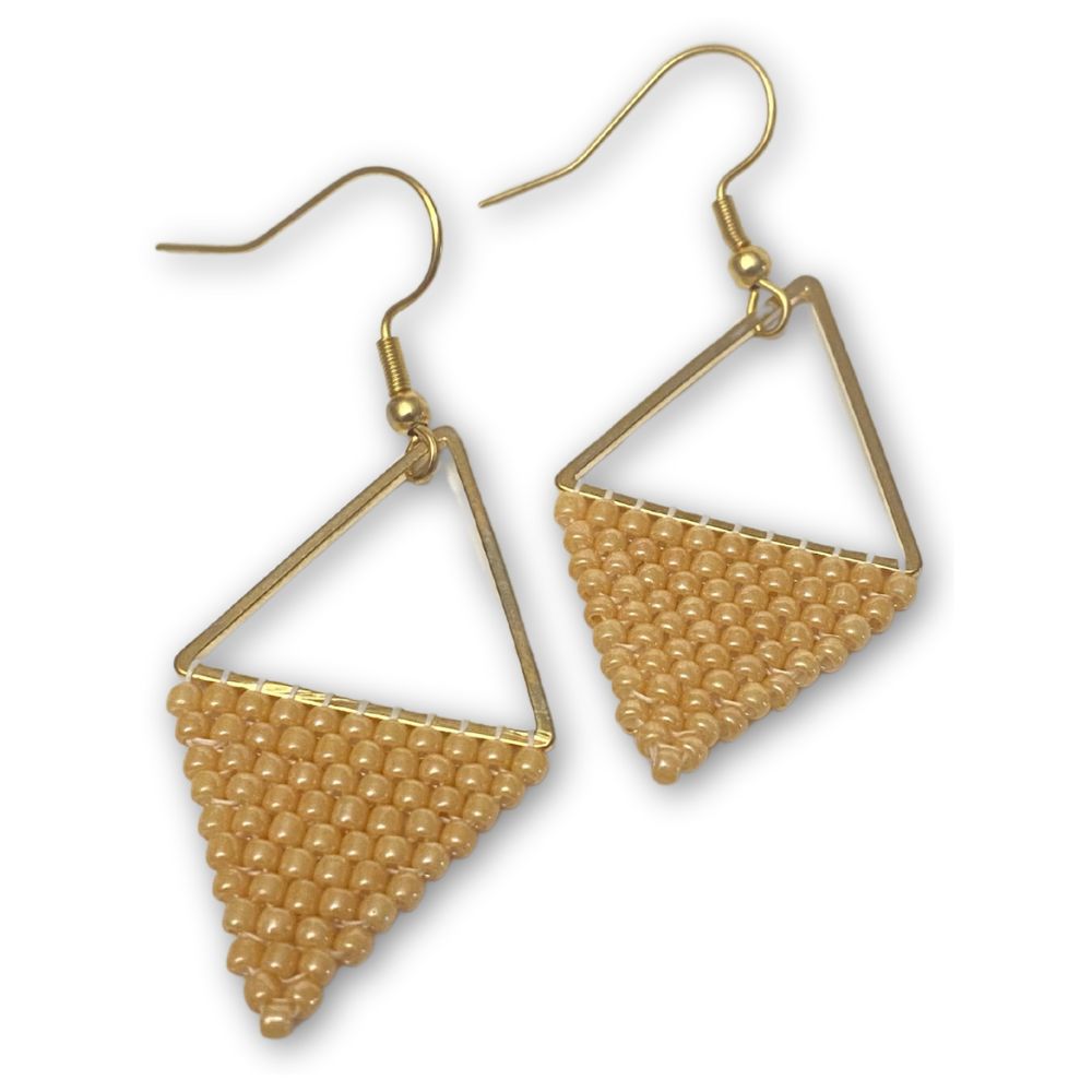 Large Pyramid Bead Earrings