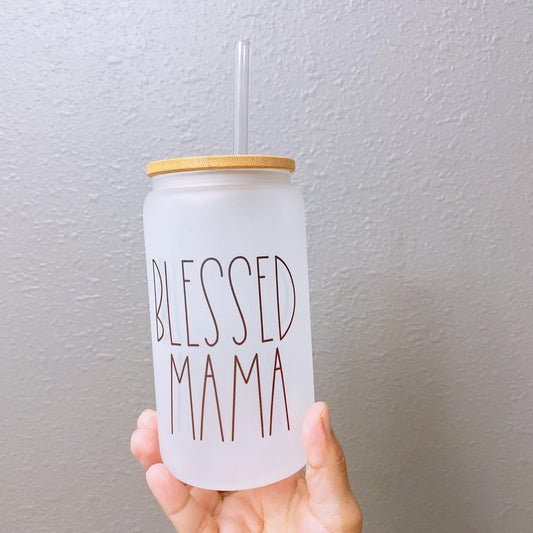 Blessed Mama Frosted Tumbler