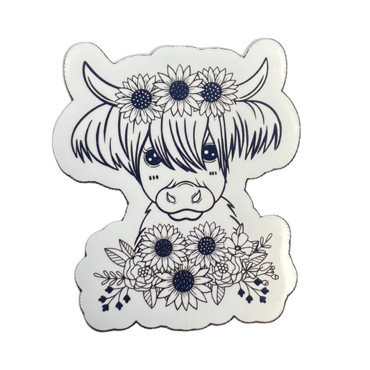 Cow with flowers Sticker