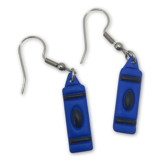 Blue Crayon Clay Earring