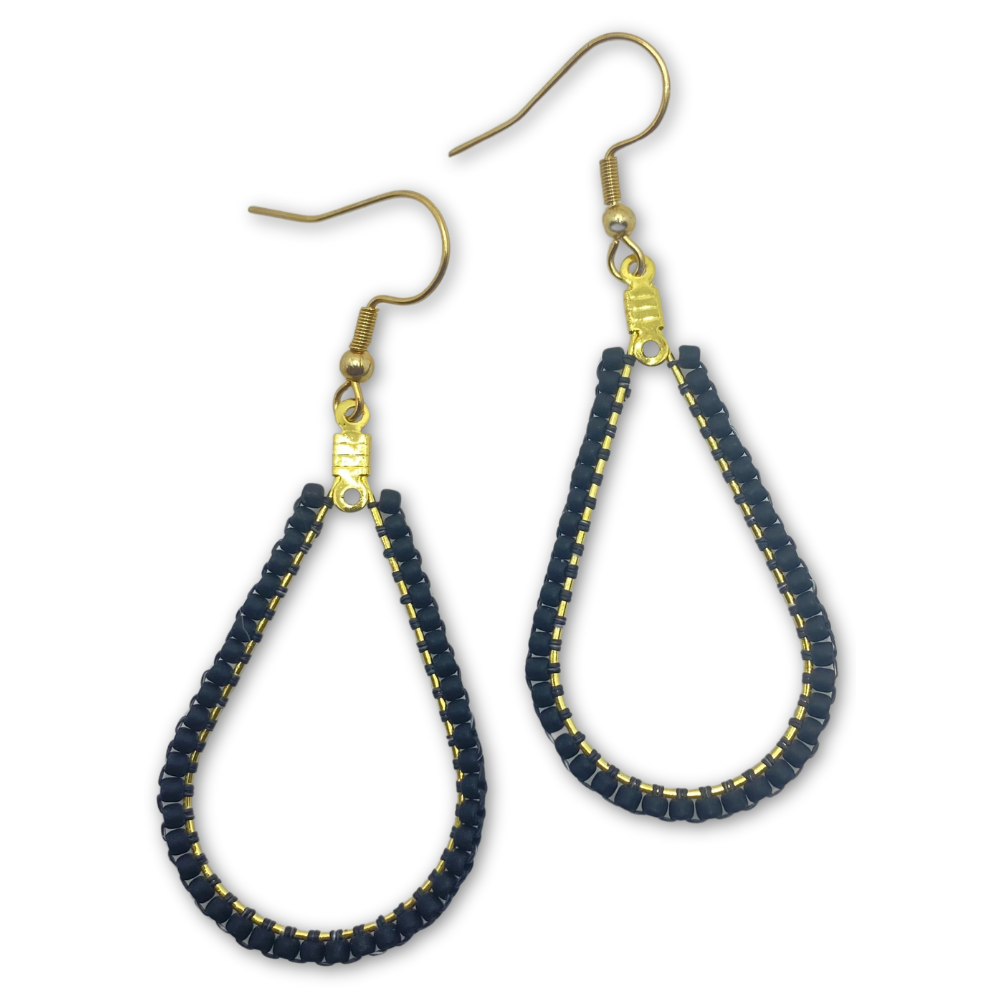 Black Bead Joy Earrings