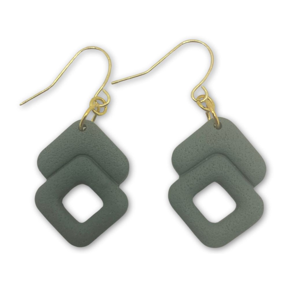 Green Dangle Clay Earring