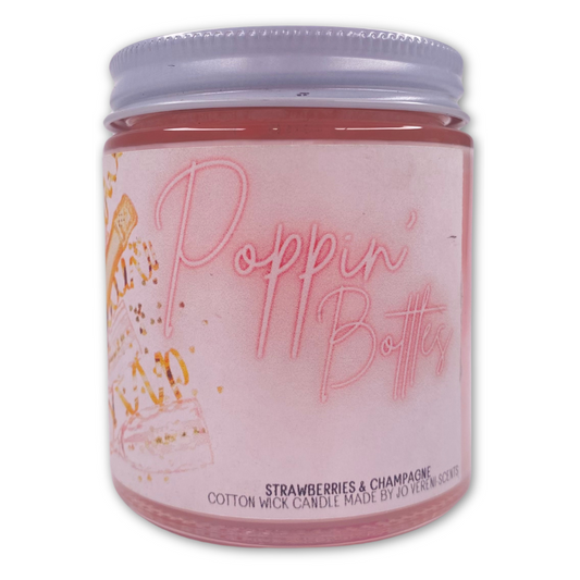 Poppin' bottles Wood/Cotten Wick Soy Candle
