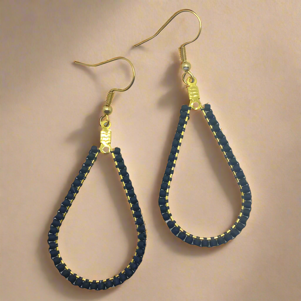 Black Bead Joy Earrings