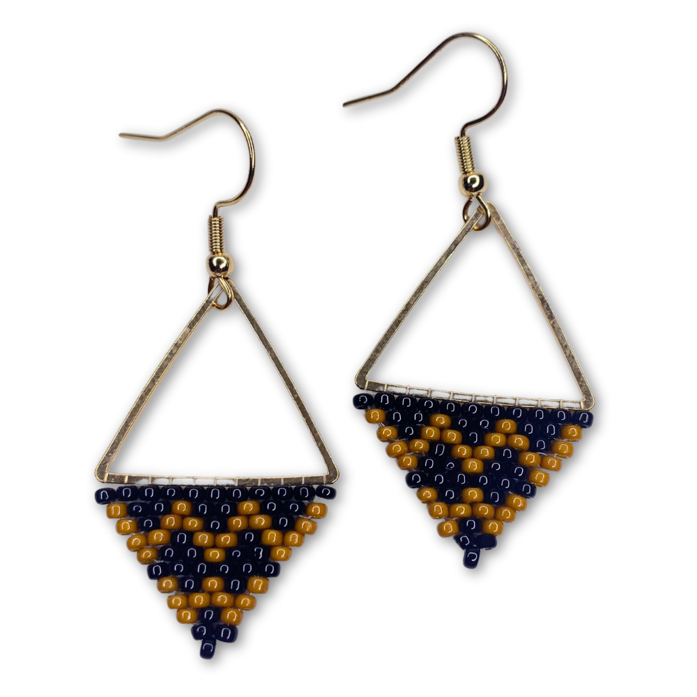 Large Pyramid Bead Earrings