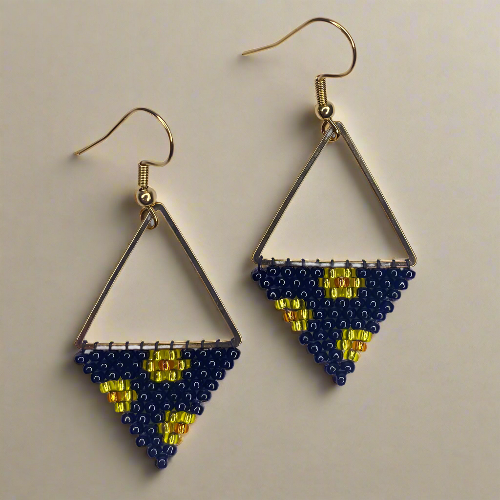 Large Pyramid Bead Earrings