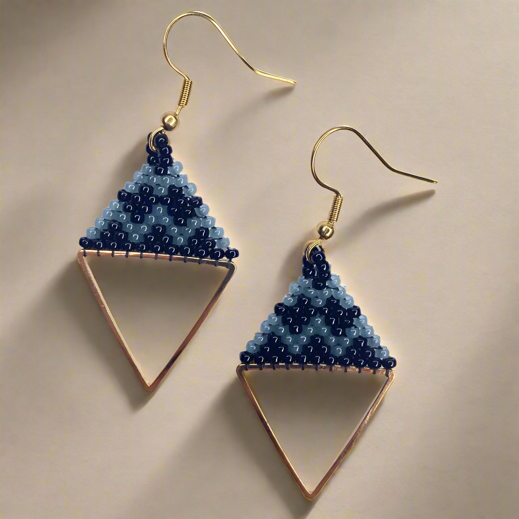 Upside Down Pyramid Bead Earrings