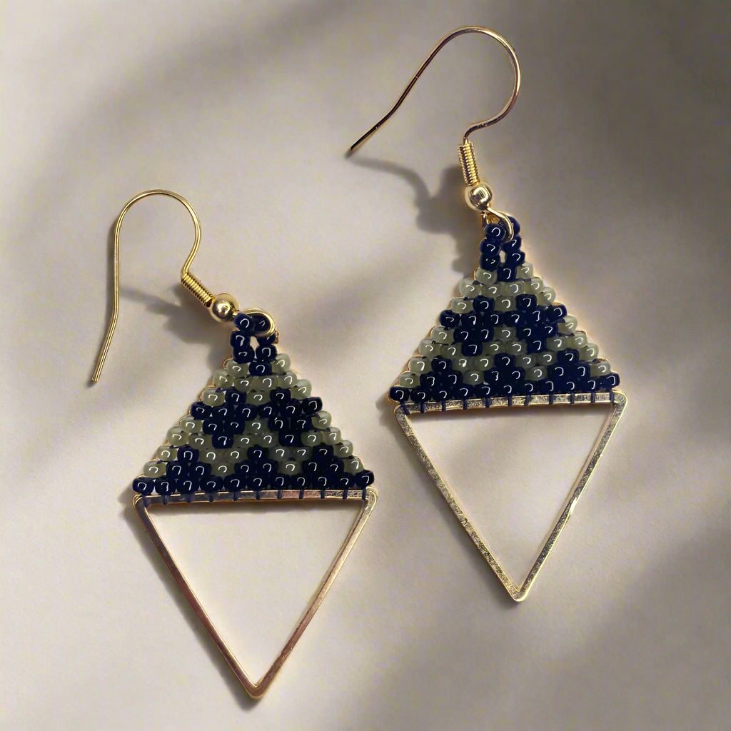 Upside Down Pyramid Bead Earrings