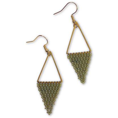 Pyramid Double Drop Bead Earrings