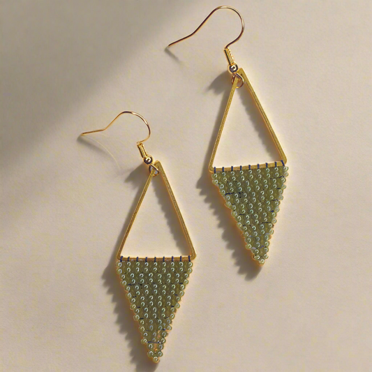 Pyramid Double Drop Bead Earrings