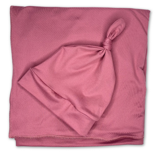 Pink Jersey Blanket With Hat