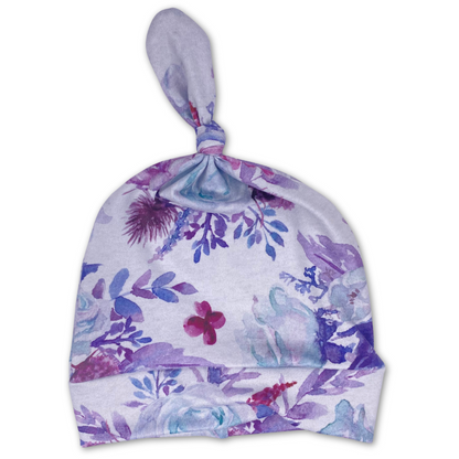 White Floral Jersey Blanket With Hat