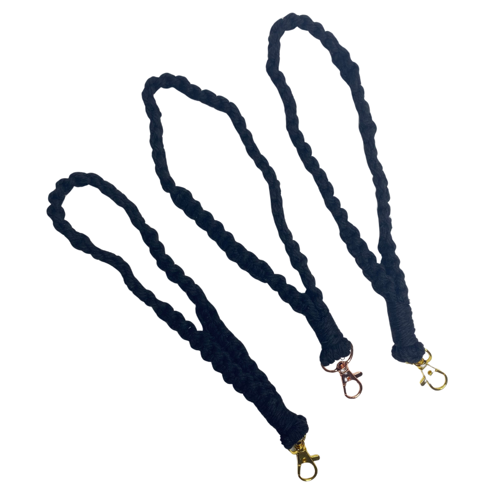 Black Macramé Keychain