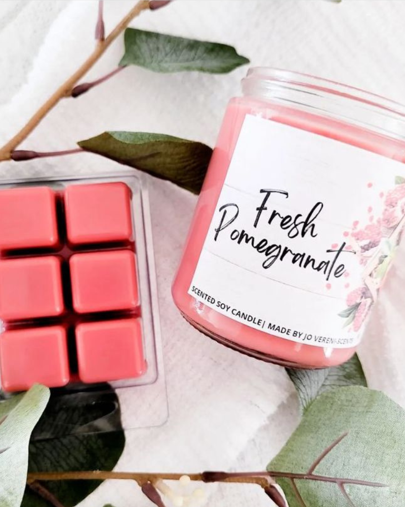 Fresh pomegranate Wood/Cotten Wick Soy Candles